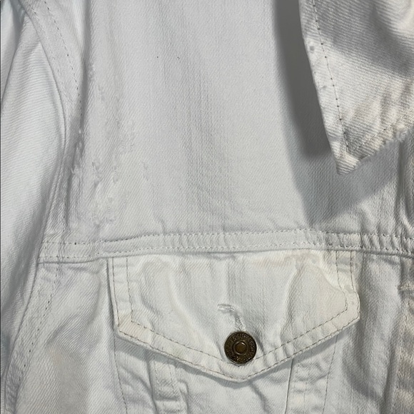 Denim & Supply Ralph Lauren Distressed White Jean Jacket - Picture 4 of 9